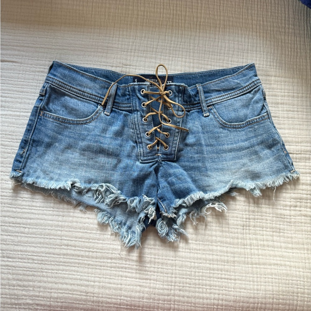 Hollister Tie Waist Jean Shorts
